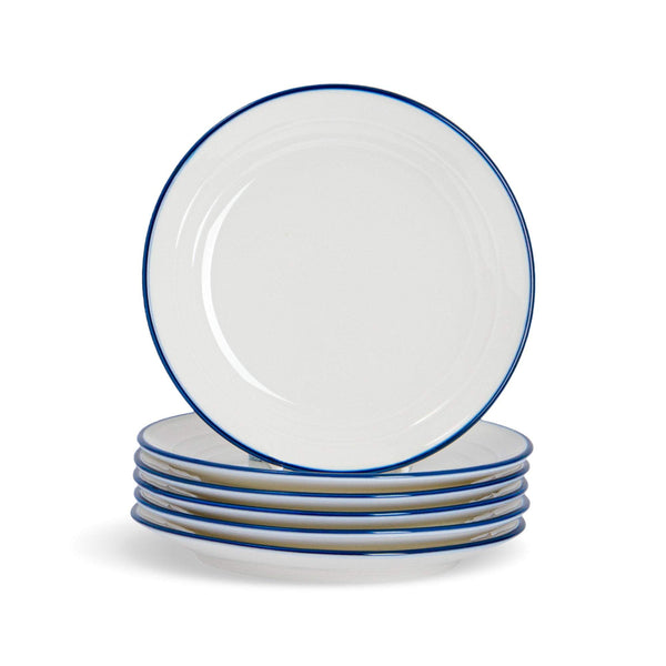 nicola spring 16cm Farmhouse White Porcelain Side Plates - Pack of Six