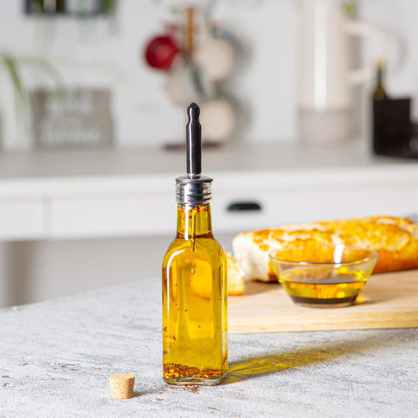 Nicola Spring 170ml Glass Olive Oil Pourer Bottle With Cork Lid