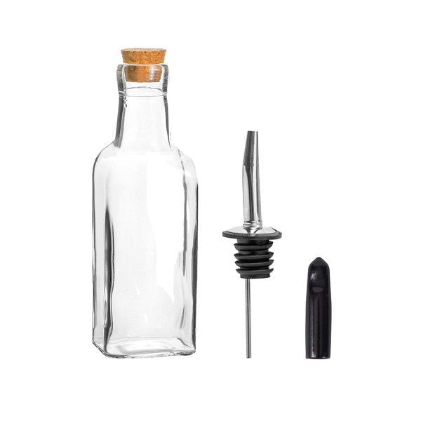 nicola spring 170ml Glass Olive Oil Pourer Bottle with Cork Lid