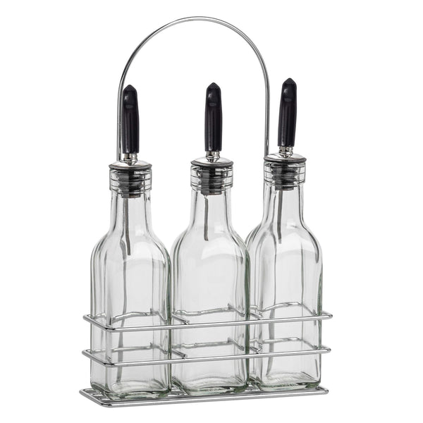 nicola spring 170ml Glass Olive Oil Pourer Bottles with Stand