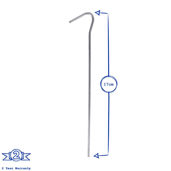 Nicola Spring 17cm Galvanised Steel Tent Pegs - Pack Of 10