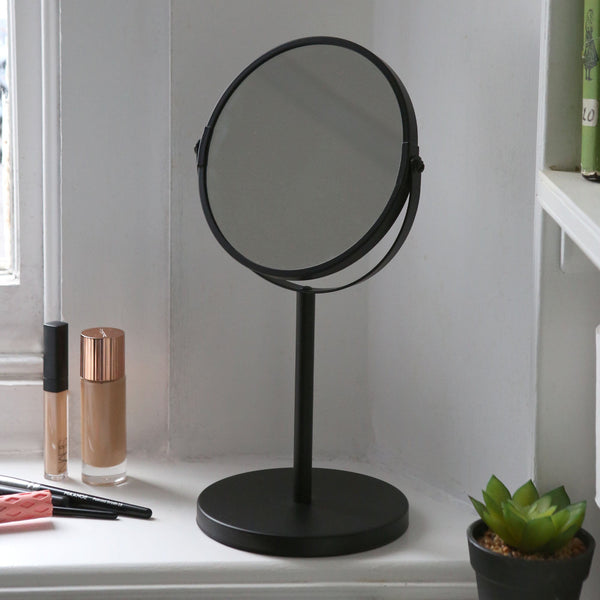 Nicola Spring 18.5cm X 34.5cm Black Pedestal Mirror