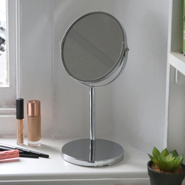 Nicola Spring 18.5cm X 34.5cm Chrome Pedestal Mirror