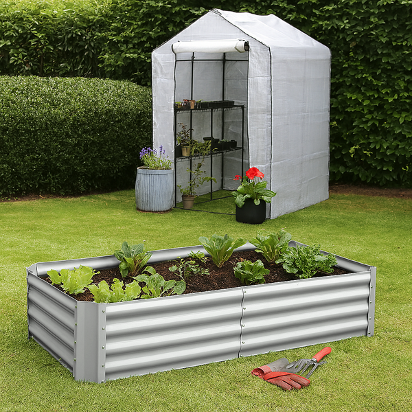 Nicola Spring 180cm X 90cm Rectangle Galvanised Steel Raised Garden Bed