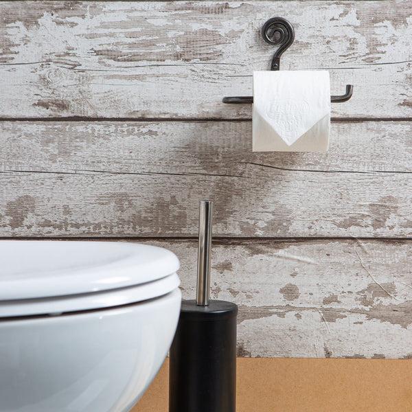 Nicola Spring 180mm Grey Curly Iron Toilet Roll Holder