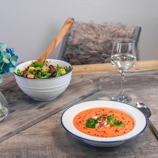 Nicola Spring 18cm Farmhouse White Porcelain Serving Bowl