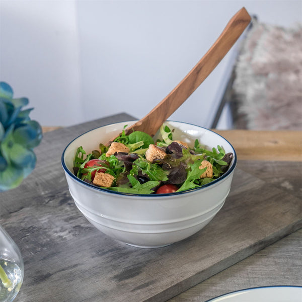 Nicola Spring 18cm Farmhouse White Porcelain Serving Bowls - Pack Of Six