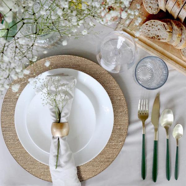 Nicola Spring 18pc Round Ribbed Charger Plates Set - 33cm