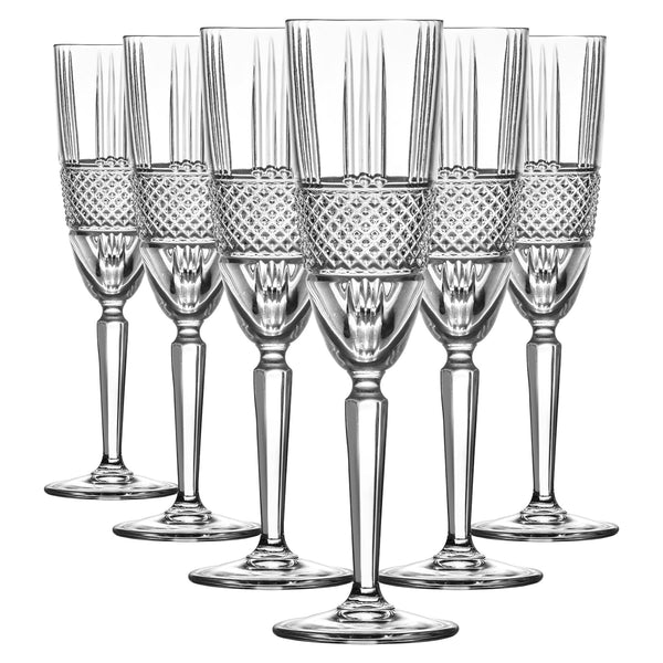 nicola spring 190ml Brillante Champagne Flutes - Pack of Six