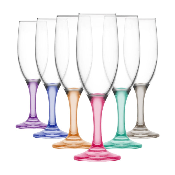 nicola spring 190ml Multicoloured Misket Champagne Flutes - Pack of Six