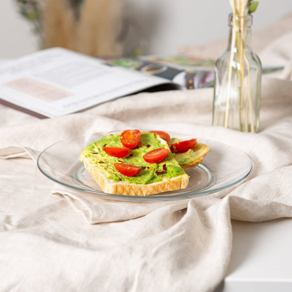 Nicola Spring 19cm Clear Lys Glass Dessert Plates - Pack Of Six