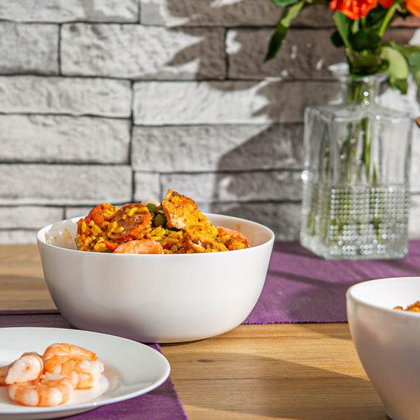 Nicola Spring 19cm White Toledo Glass Serving Bowls - Pack Of Six