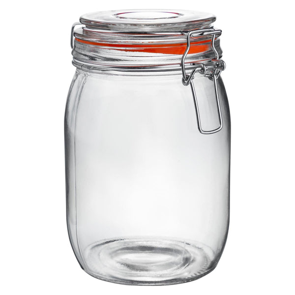 nicola spring 1L Air tight Classic Glass Storage Jar + Four Free Coloured Seals