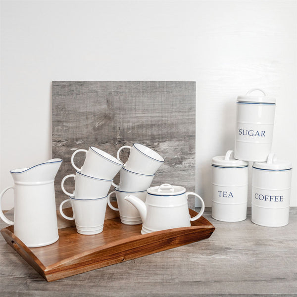 Nicola Spring 1L Farmhouse White Porcelain Water Milk Or Gravy Jug