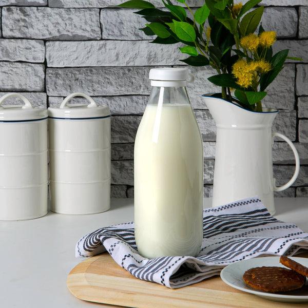 Nicola Spring 1L Glass Milk Bottle With Silicone Lid