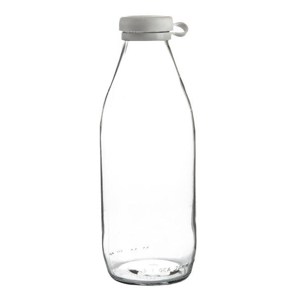 nicola spring 1L Glass Milk Bottle with Silicone Lid