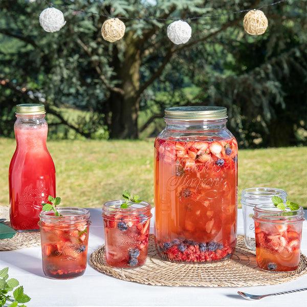 Nicola Spring 1L Quattro Stagioni Glass Juice Bottle With Screw Top Lid