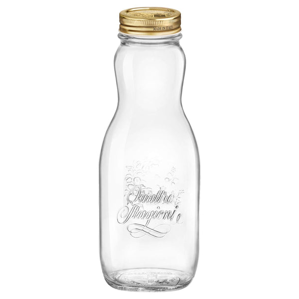 nicola spring 1L Quattro Stagioni Glass Juice Bottle with Screw Top Lid