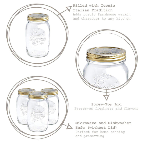 Nicola Spring 1L Quattro Stagioni Glass Storage Jar