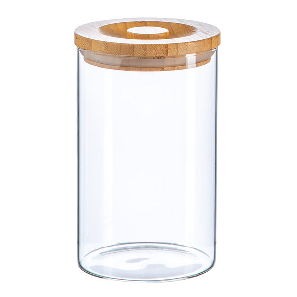 nicola spring 1L Scandi Storage Jar with Carved Wooden Lid