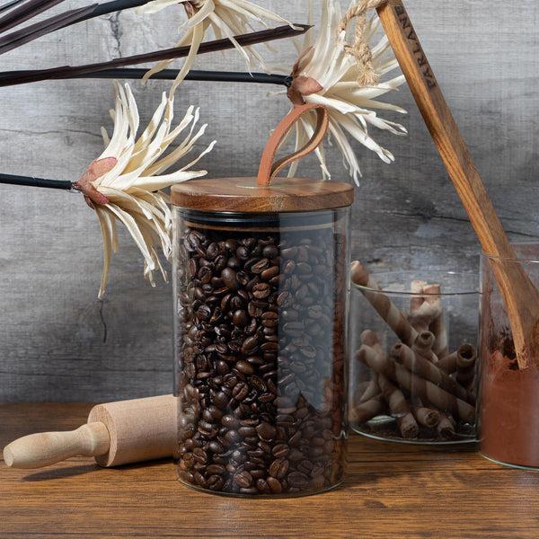 Nicola Spring 1L Scandi Storage Jar With Leather Loop Lid