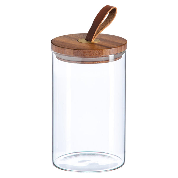 nicola spring 1L Scandi Storage Jar with Leather Loop Lid