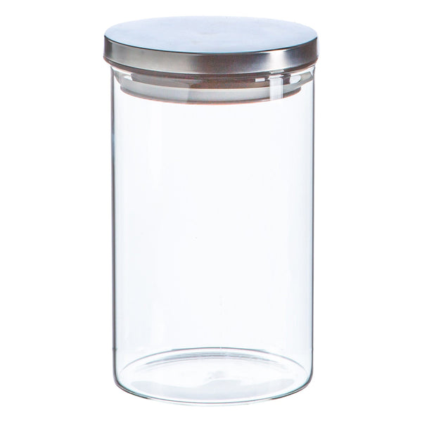 Nicola Spring 1L Scandi Storage Jar With Metallic Lid