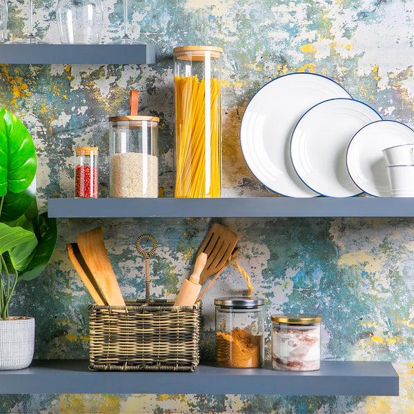 Nicola Spring 1L Scandi Storage Jar With Wooden Lid