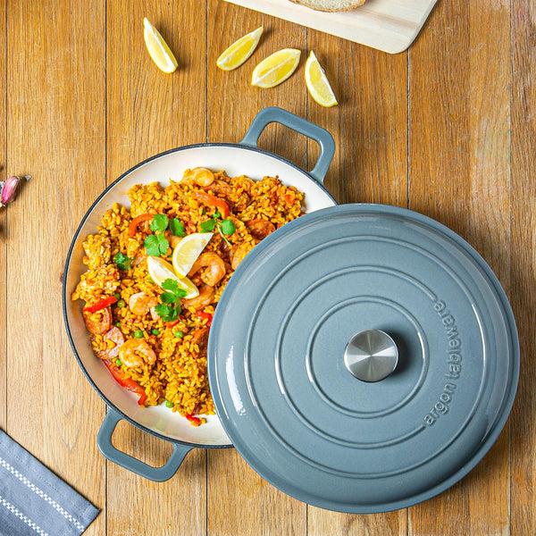 nicola Spring 2.3L Cast Iron Shallow Casserole Dish