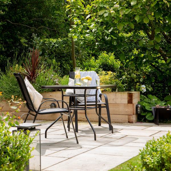 Nicola Spring 2 Piece Sussex Black Garden Armchairs