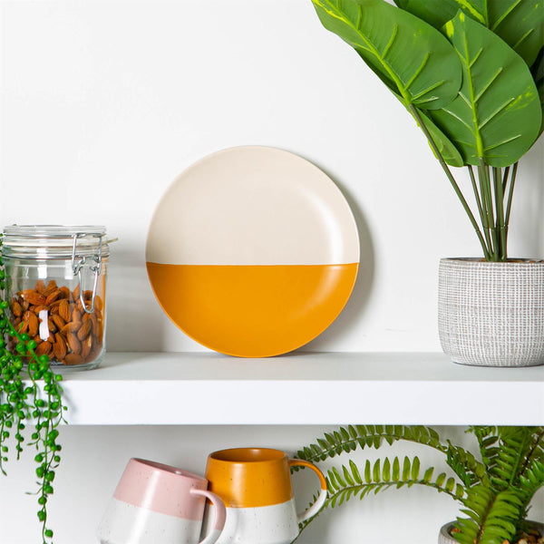 Nicola Spring 20.5cm Stoneware Colour Block Side Plates - Pack Of Four