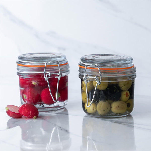 Nicola Spring 200ml Air Tight Overnight Oats Classic Glass Storage Jar + Four Free Coloured Seals