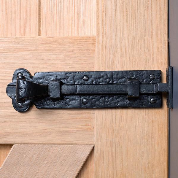 Nicola Spring 200mm Black Cranked Antique Fish Tail Bolt