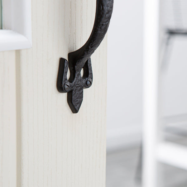 Nicola Spring 200mm Black Rustic Fleur De Lis Door Handle