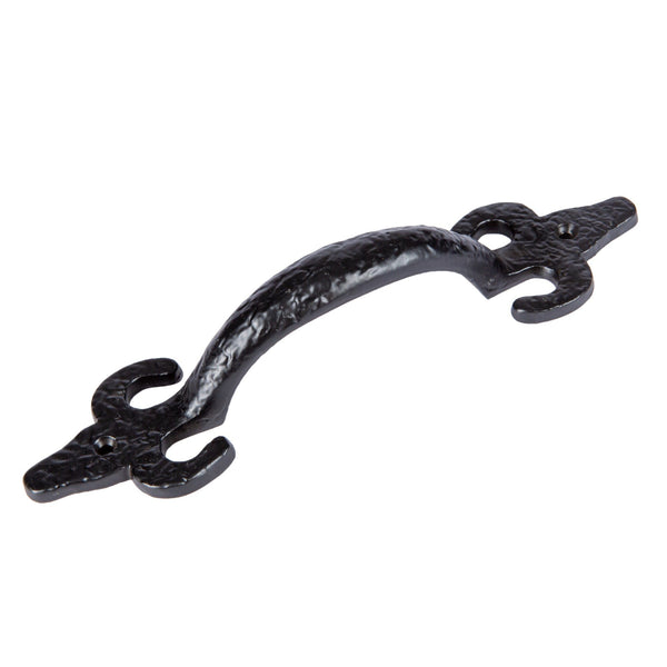 nicola spring 205mm Black Antique Fleur De Lis Door Handle