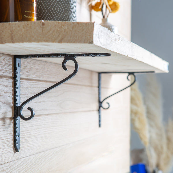 Nicola Spring 205mm Notched Scroll Iron Shelf Bracket