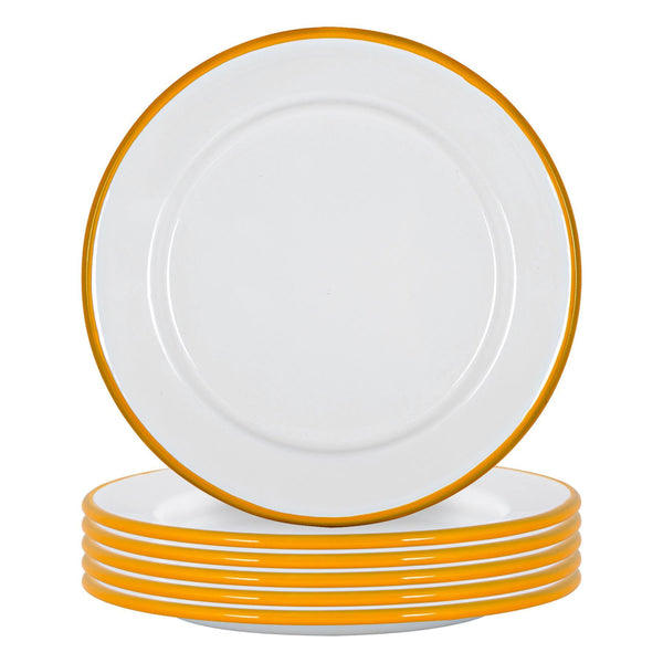 nicola spring 20cm White Enamel Side Plates - Pack of Six