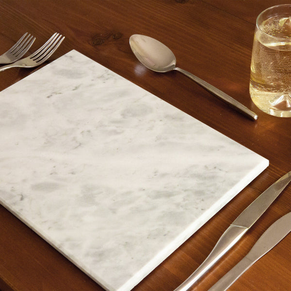 Nicola Spring 20cm X 30cm White Rectangle Marble Chopping Board