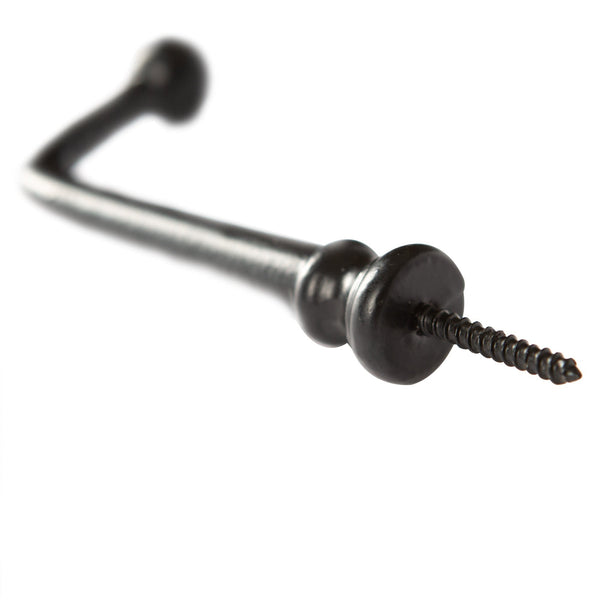 Nicola Spring 20mm X 60mm Black Flat Top Screw Hook
