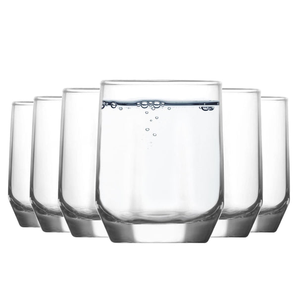 nicola spring 215ml Diamond Tumbler Glasses - Pack of Six