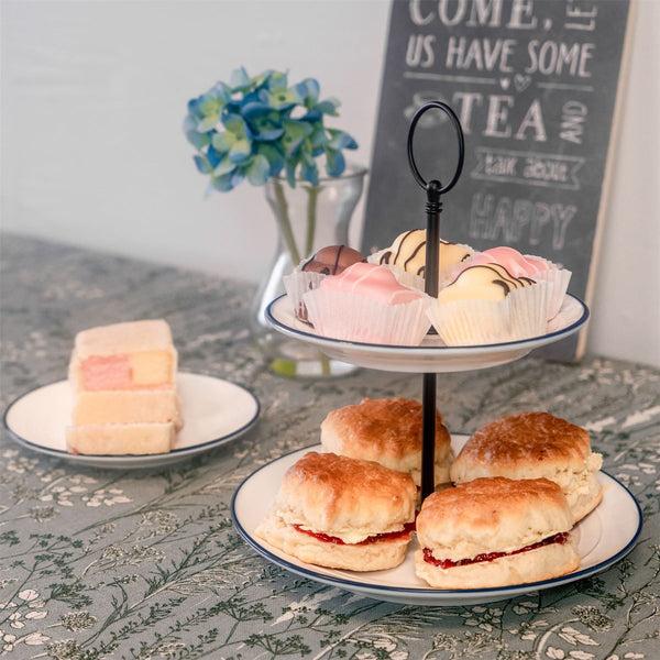 Nicola Spring 21cm 2 Tier Farmhouse White Cake Stand