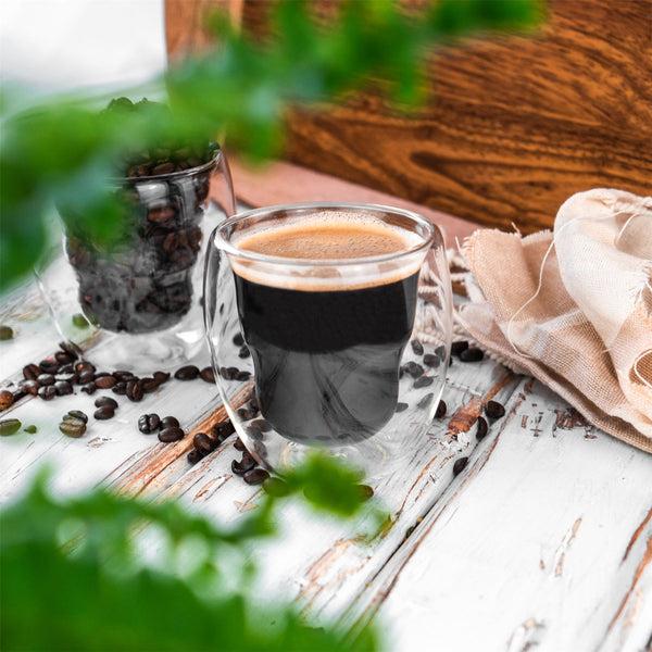 Nicola Spring 220ml Double Walled Glass Mugs - Clear - Pack Of 4