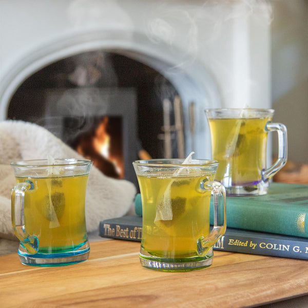 Nicola Spring 225ml Zen+ Coloured Base Glass Coffee Mugs - Pack Of Six