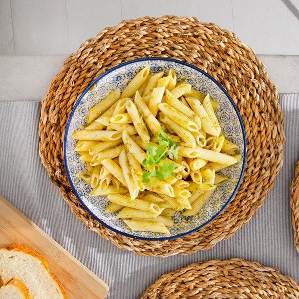 Nicola Spring 22cm Hand Printed Stoneware Pasta Bowls - Pack Of Six