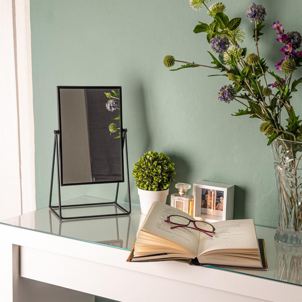 Nicola Spring 22cm X 39cm Black Square Dressing Table Mirror