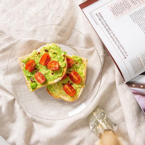 Nicola Spring 23.5cm Clear Lys Glass Dinner Plates - Pack Of Six