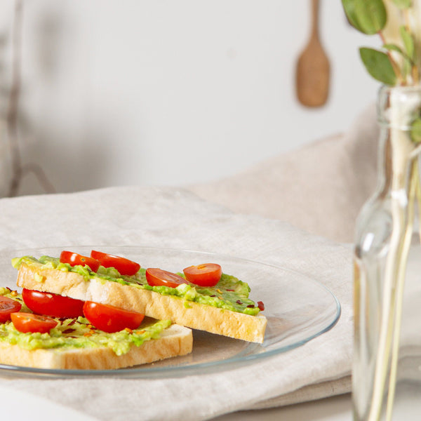 Nicola Spring 23.5cm Clear Lys Glass Dinner Plates - Pack Of Six