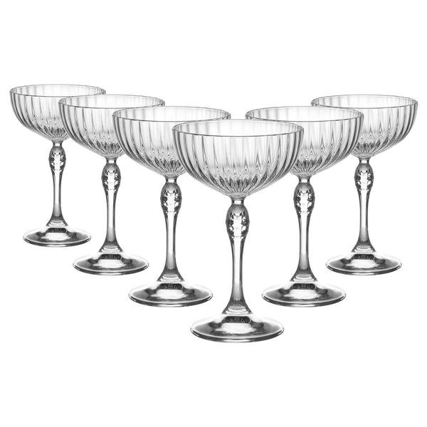 nicola spring 230ml America '20s Champagne Saucers - Pack of Six