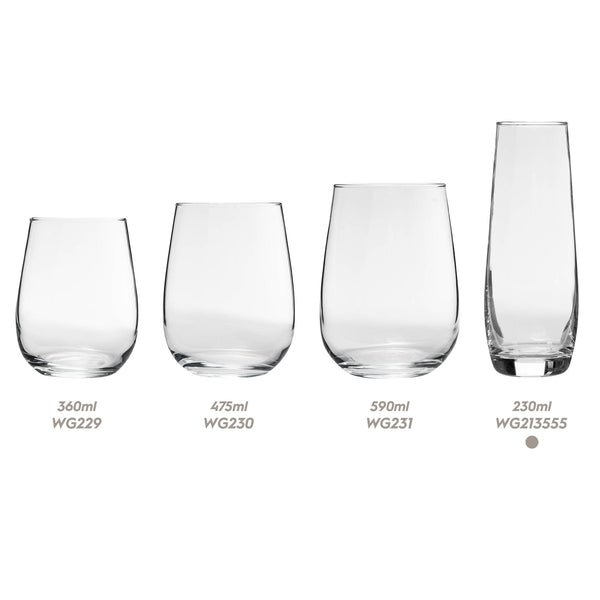 Nicola Spring 230ml Corto Stemless Champagne Flutes - Pack Of Six