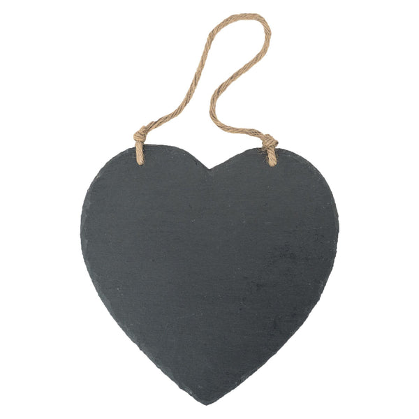 nicola spring 24.5cm Black Heart Slate Hanging Notice Board